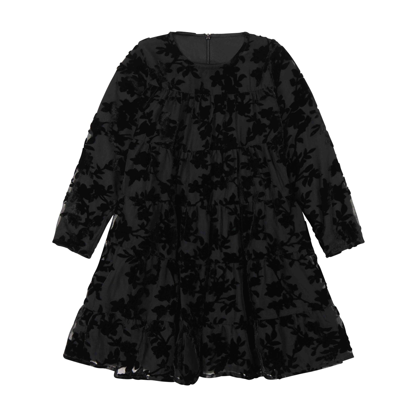 Velvet Floral Tiered Dress
