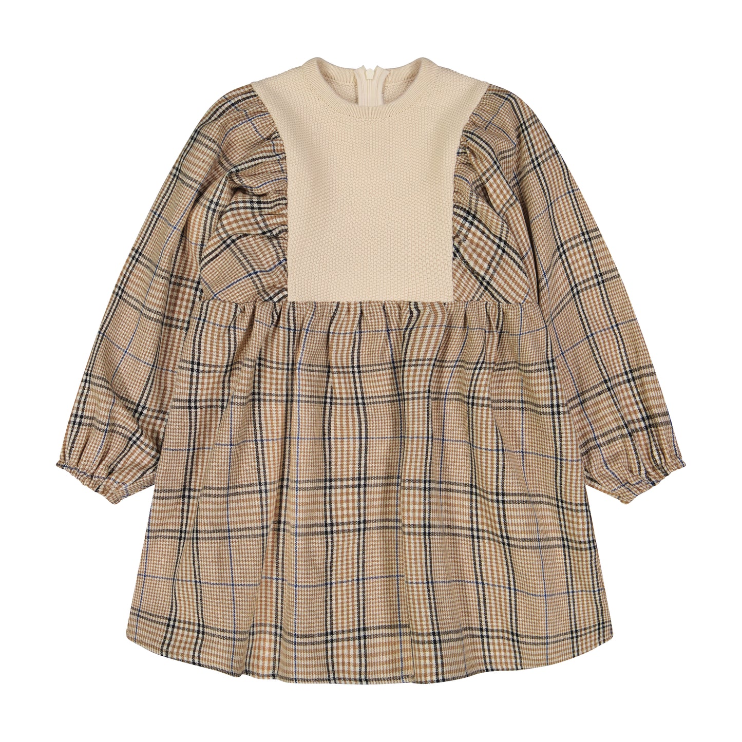 Sherpa Bib Plaid Dress