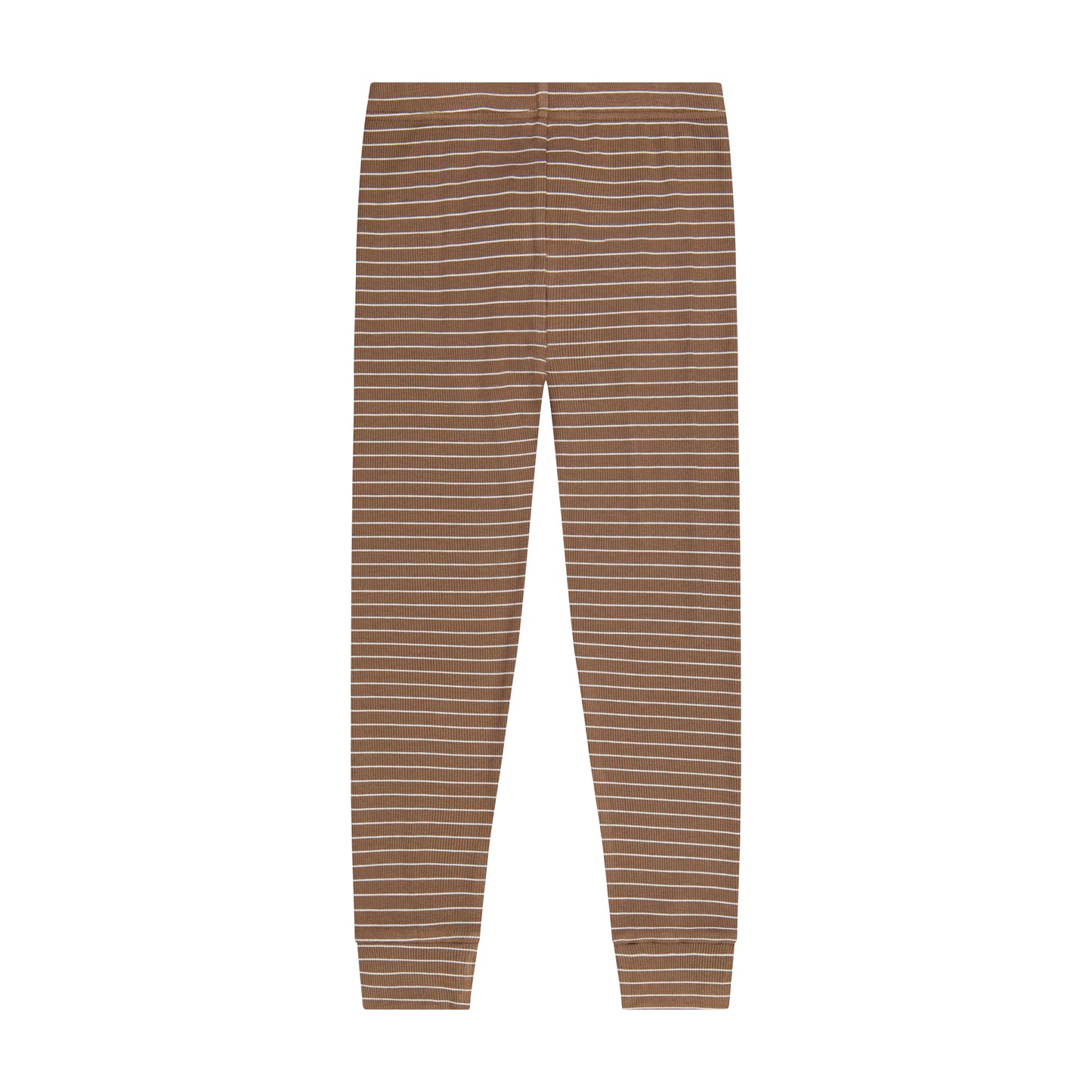 Rib Striped Pajamas Set Brown