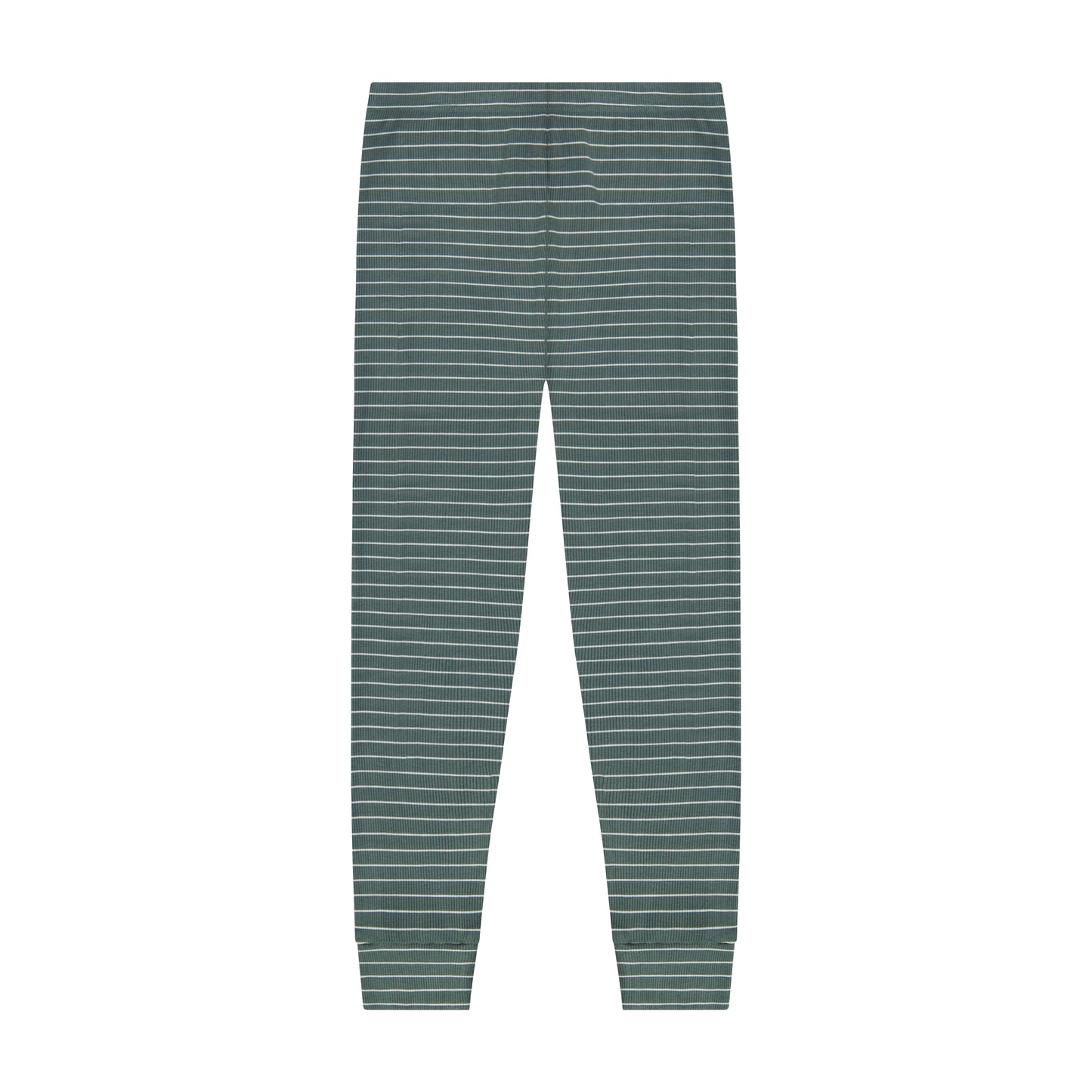 Waffle Striped Pajamas Set Green