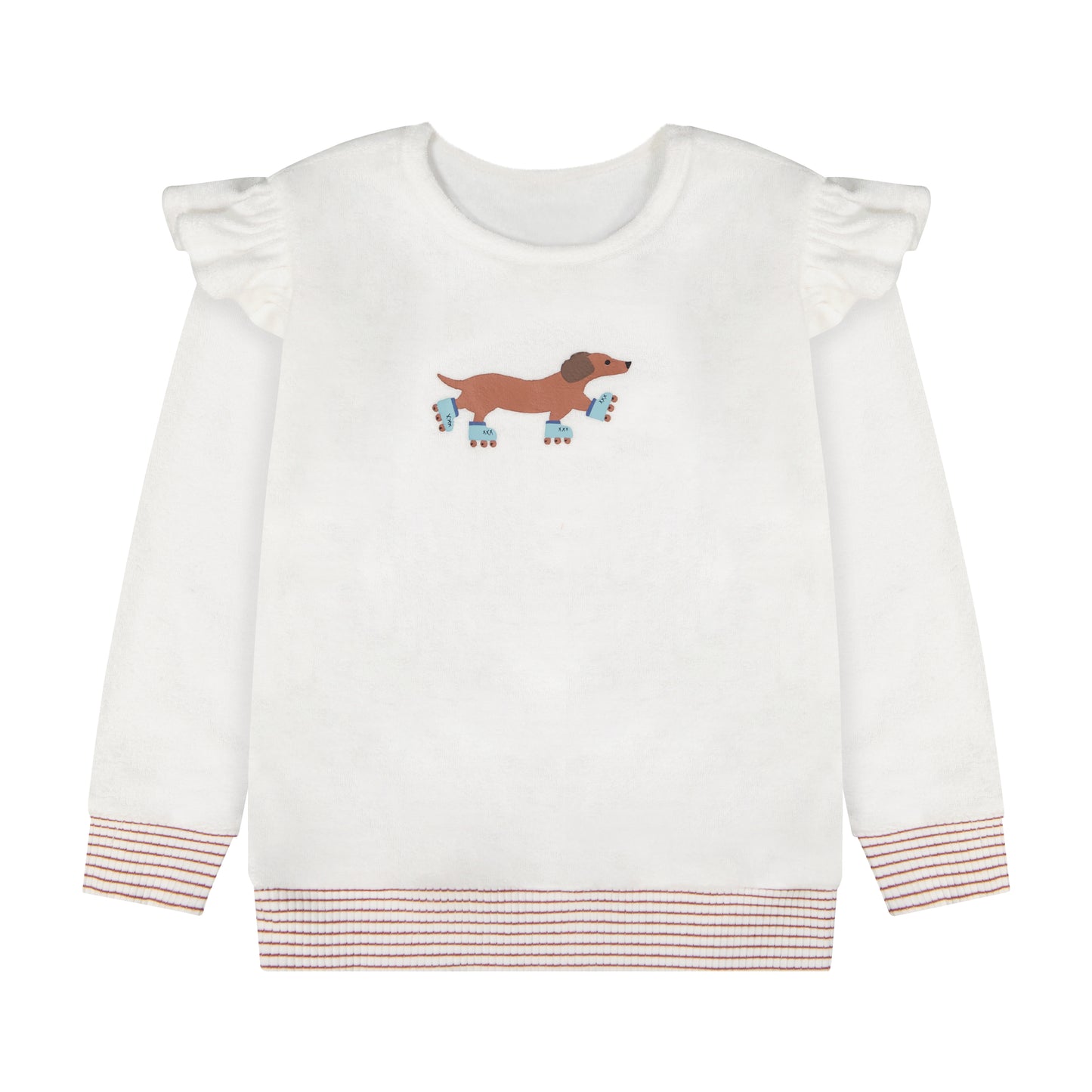 Rollerskating Dog Ruffle Sweatshirt