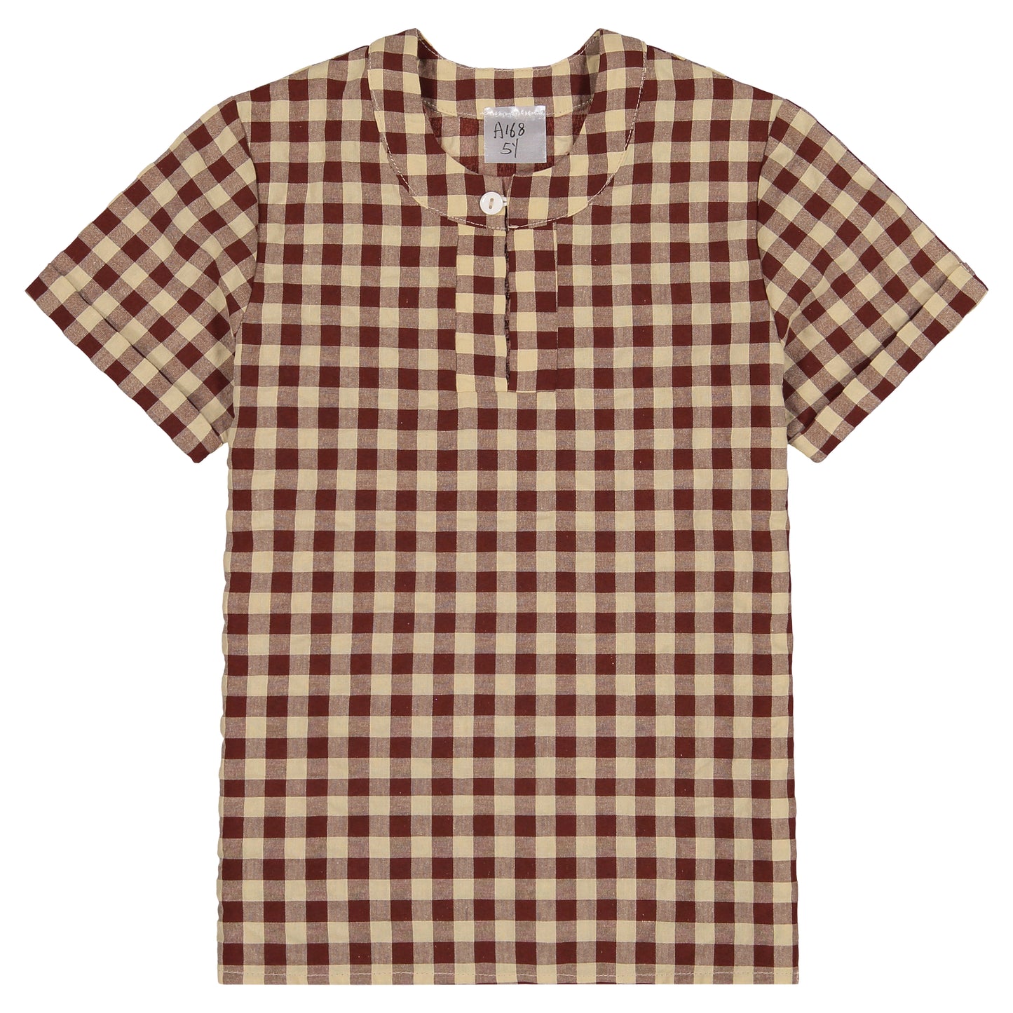 GINGHAM KEYHOLE SHIRT