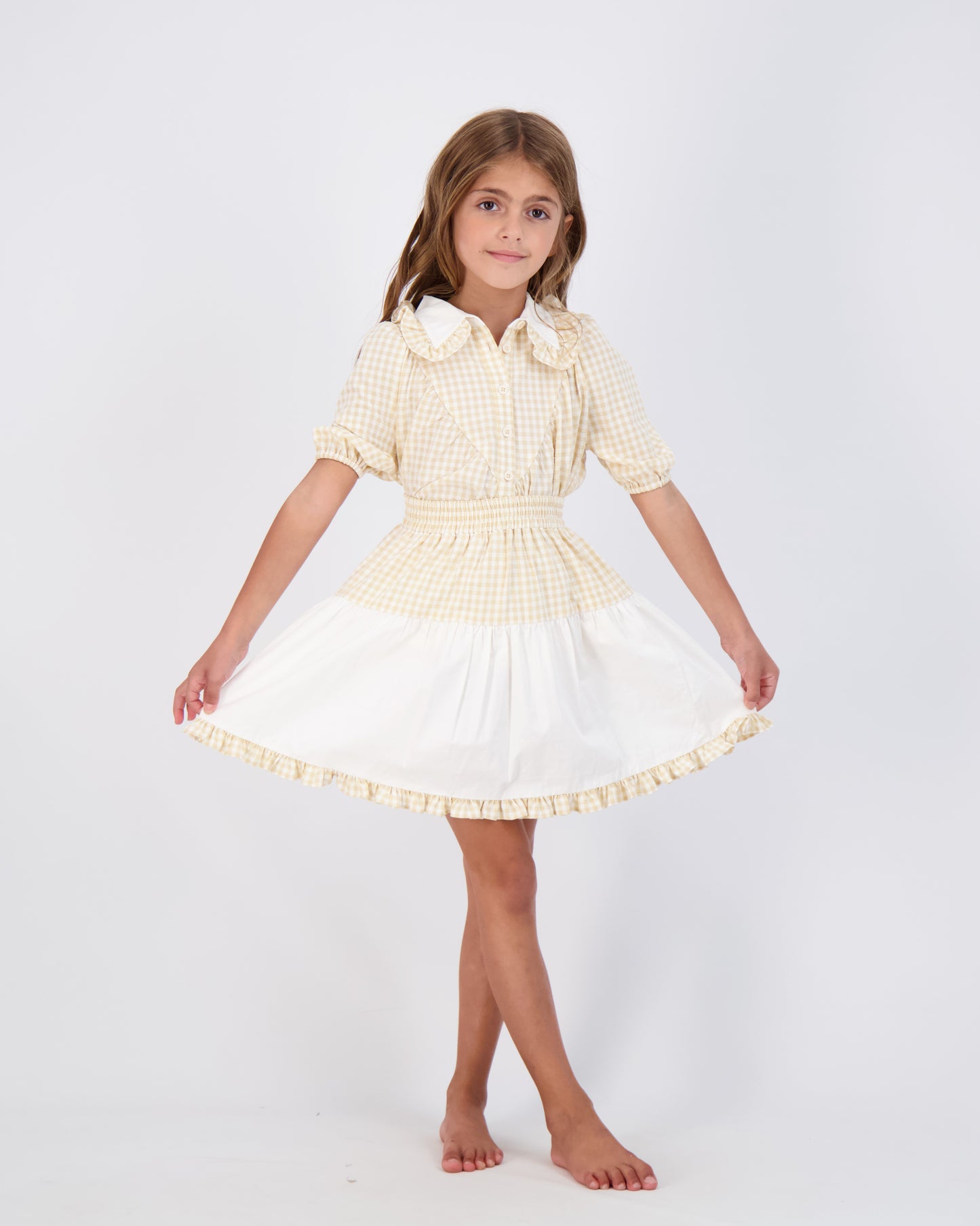 Gingham Blouse & Skirt Set