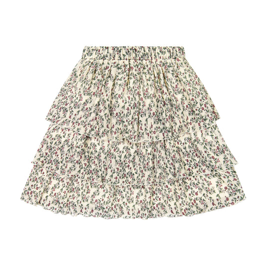 FLORAL MICROPLEAT SKIRT