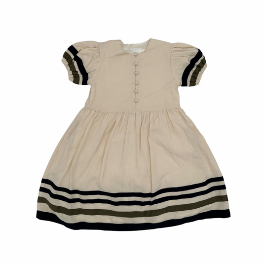 COLORBLOCK STRIPE DRESS BONE/NAVY