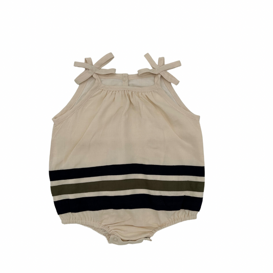 COLORBLOCK STRIPE ROMPER BONE/NAVY