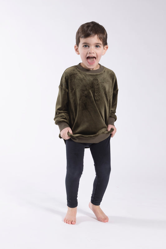 Velour Sweatshirt Olive