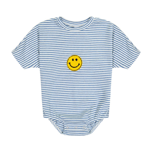 STRIPED SMILEY ROMPER