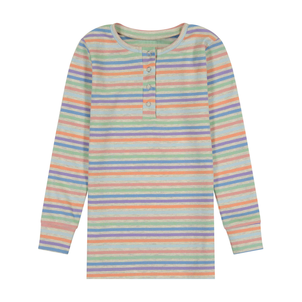Rainbow Stripe Pajamas Top & Bottom