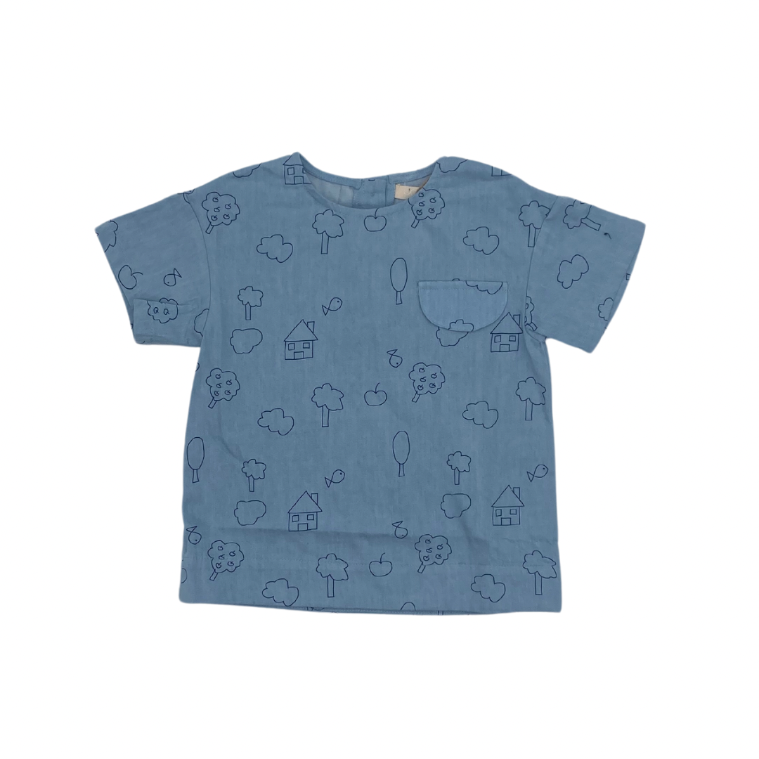 CHAMBRAY DOODLE TEE