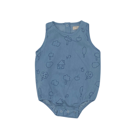 CHAMBRAY DOODLE ROMPER