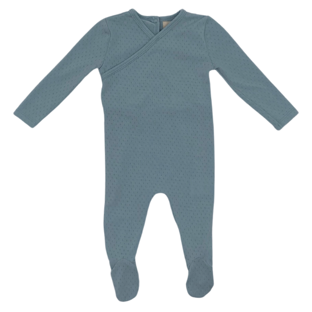 POINTELLE WRAP ONESIE AND BONNET