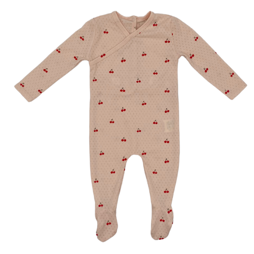 CHERRY ONESIE AND BONNET