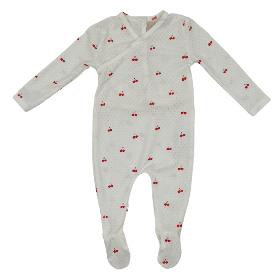 CHERRY ONESIE AND BONNET