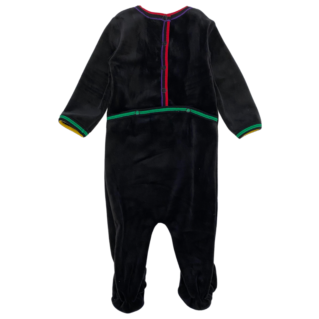 VELOUR RAINBOW TRIM ONESIE