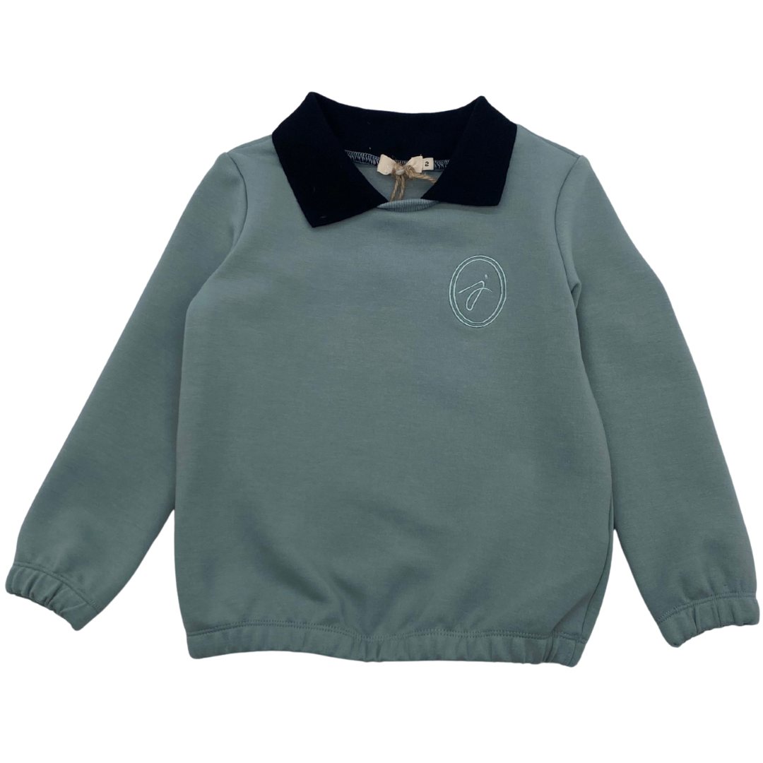 Contrast Sweatshirt Polo