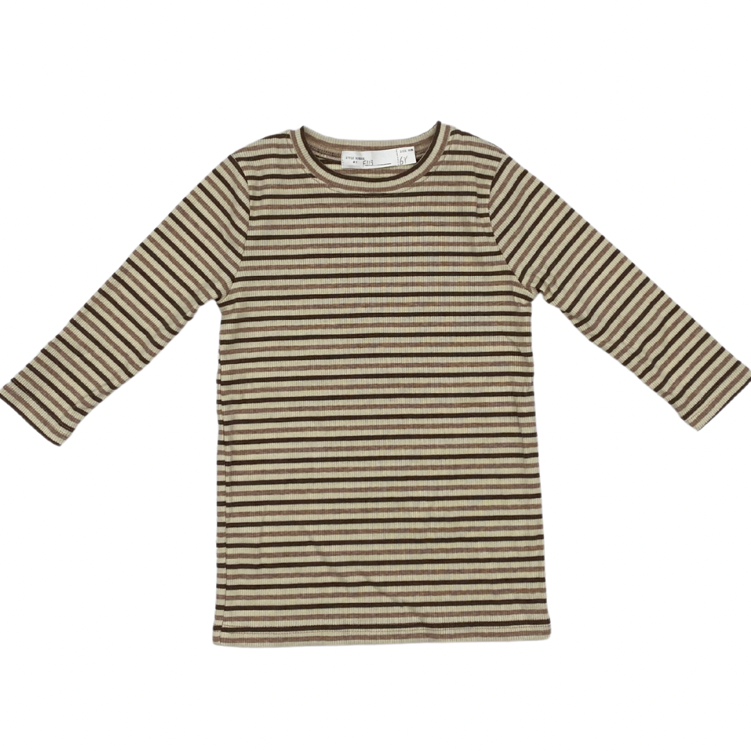 Three Quarter Sleeve Striped Tee