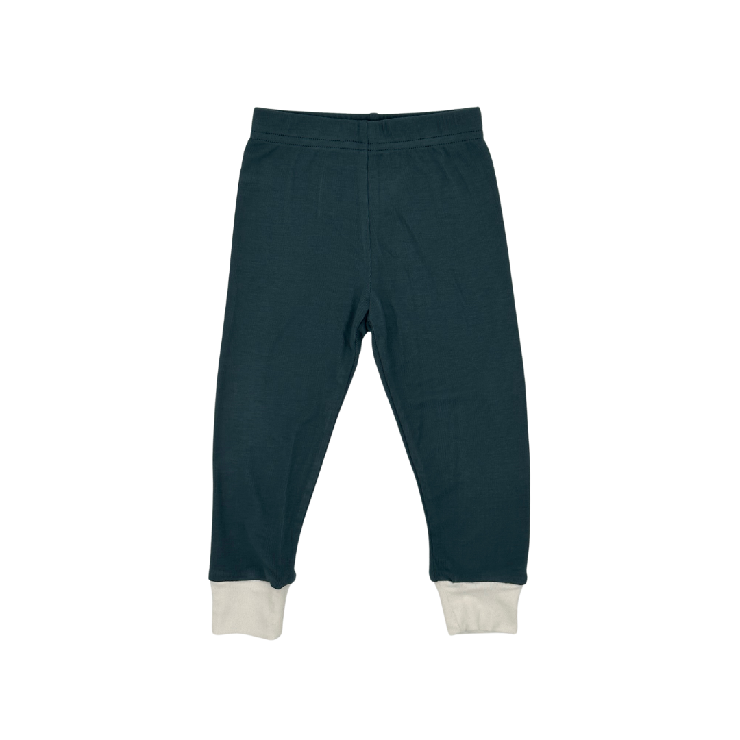 Solid Contrast Pajamas Top & Bottom