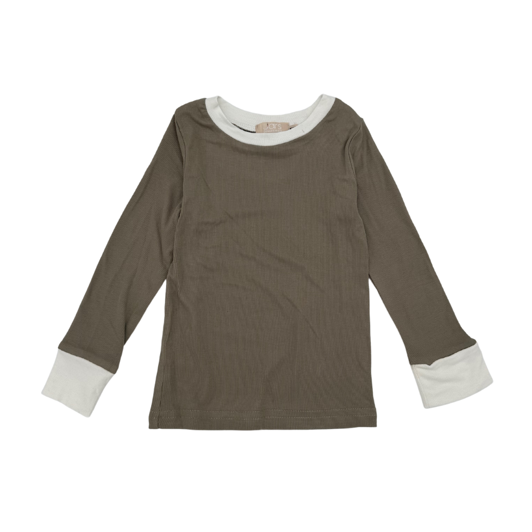 Solid Contrast Pajamas Top & Bottom