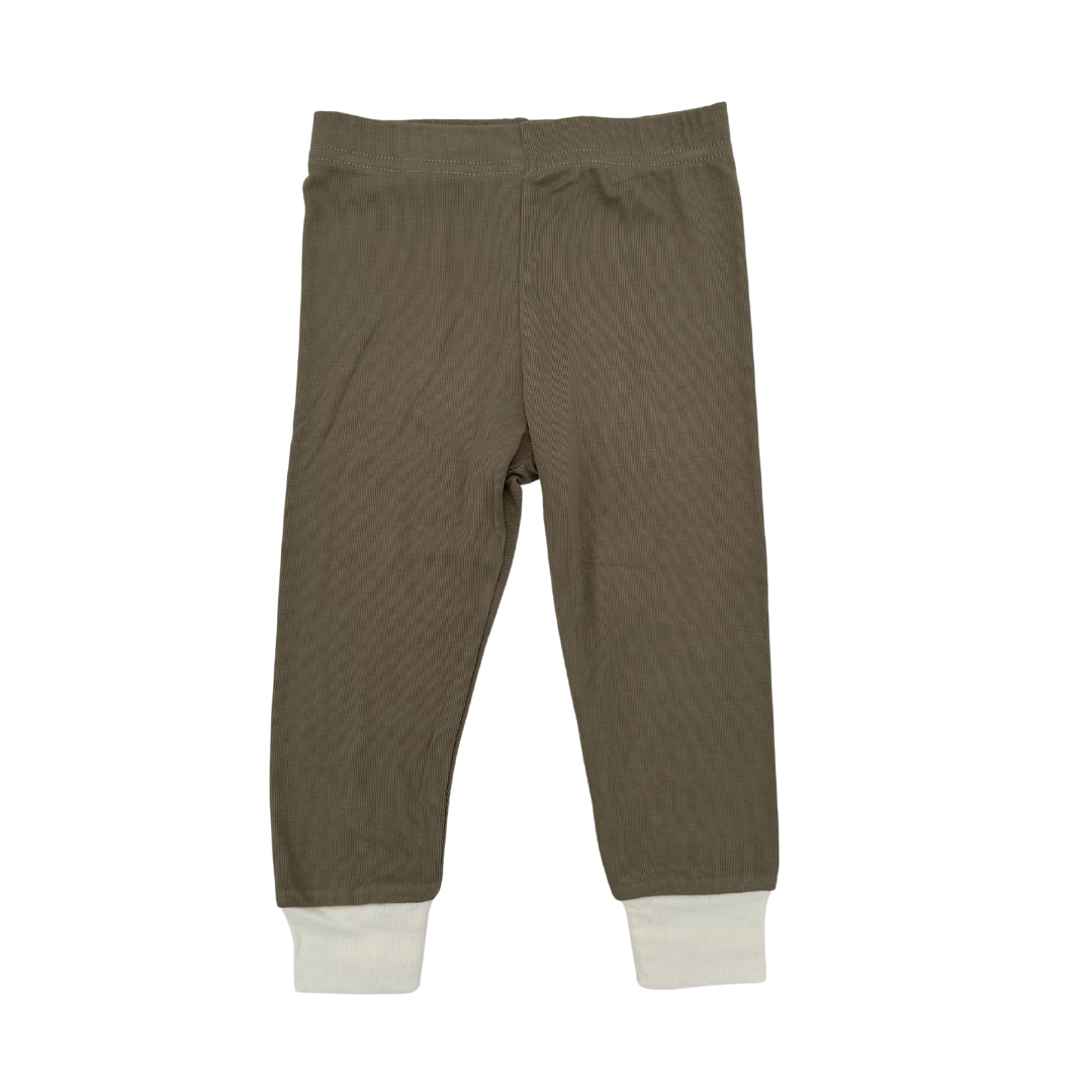 Solid Contrast Pajamas Top & Bottom