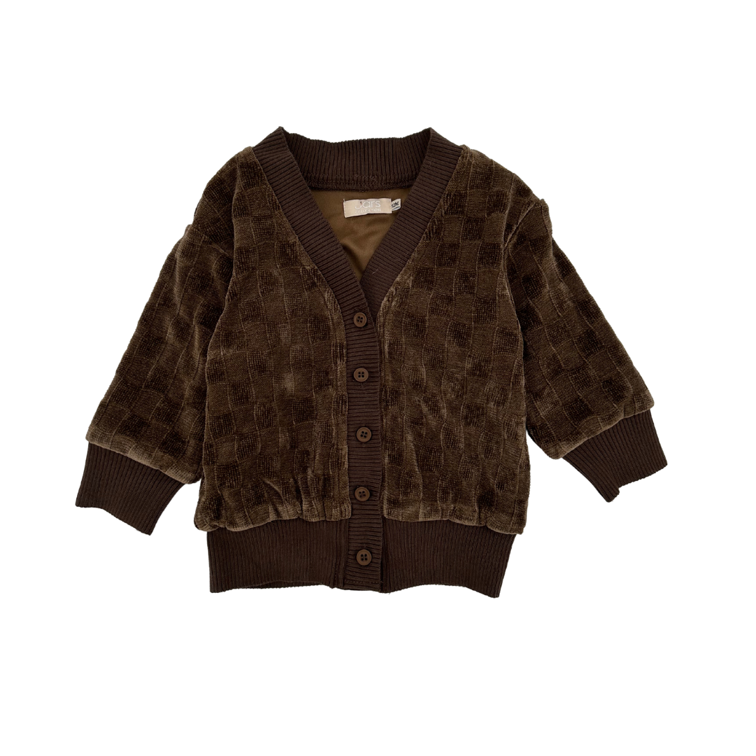 Velvet Checker Cardigan