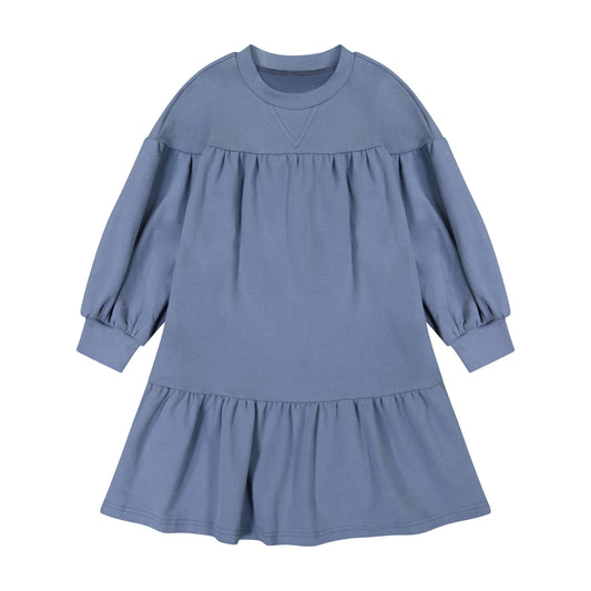 Tiered Sweat Dress Blue