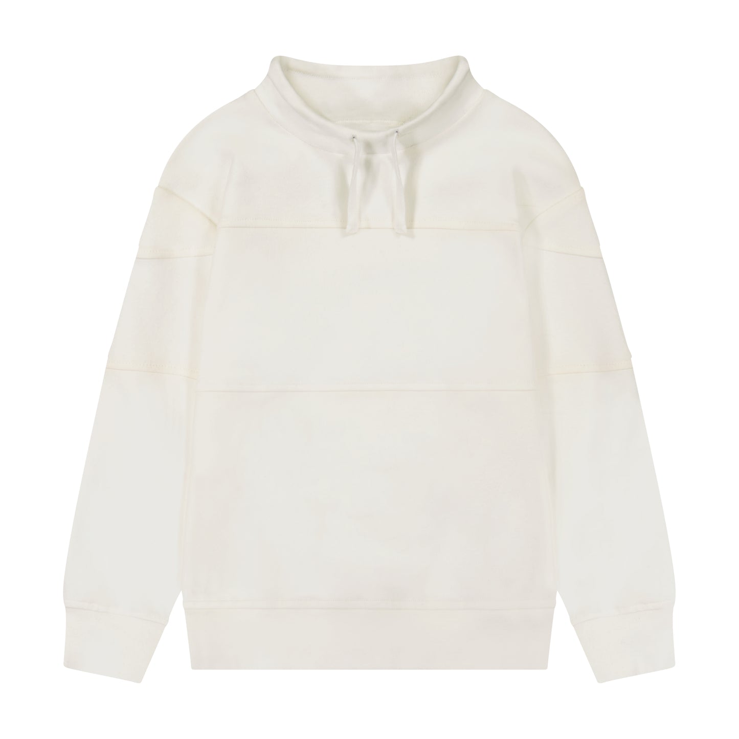 Drawstring Neck Sweatshirt White